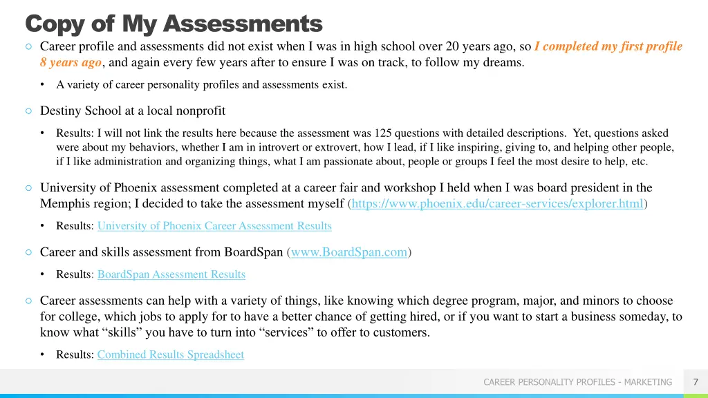 copy of my assessments career profile