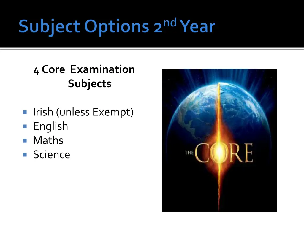 4 core examination subjects