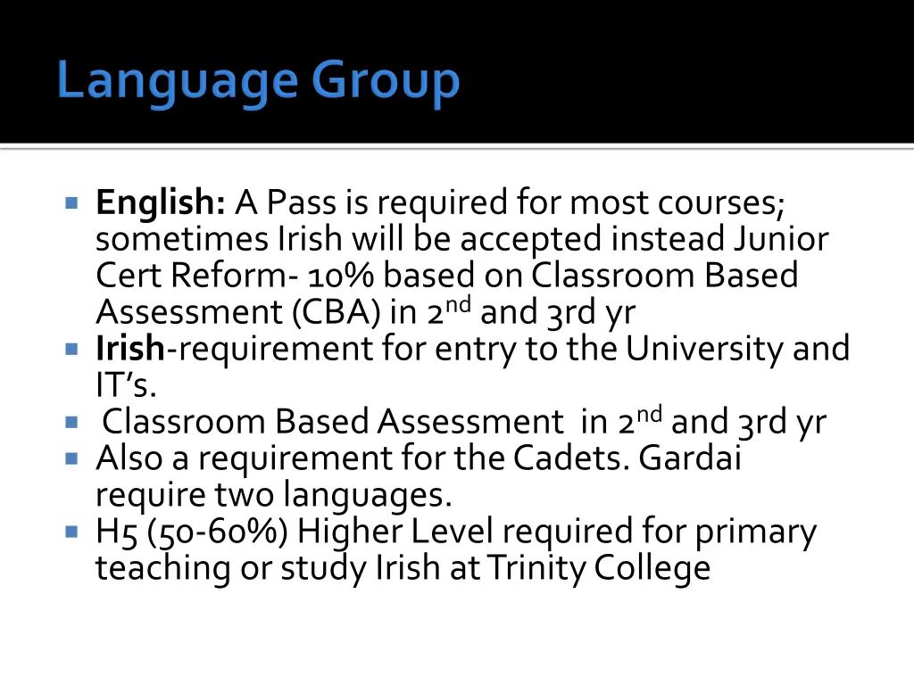 english a pass is required for most courses