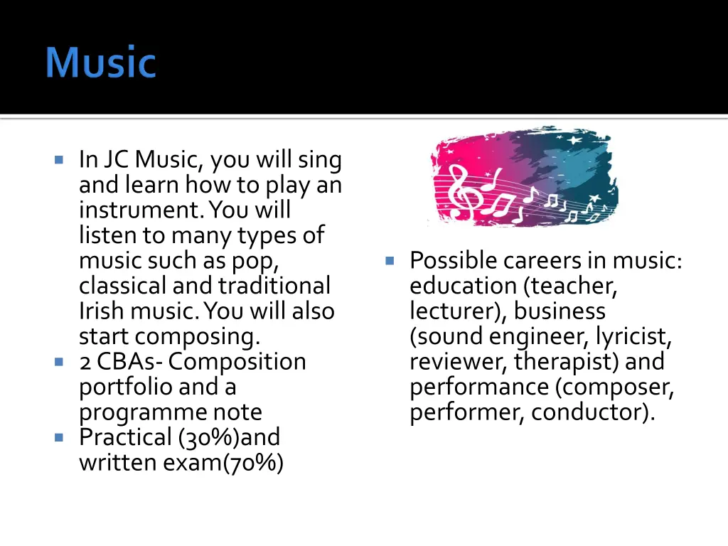 in jc music you will sing and learn how to play