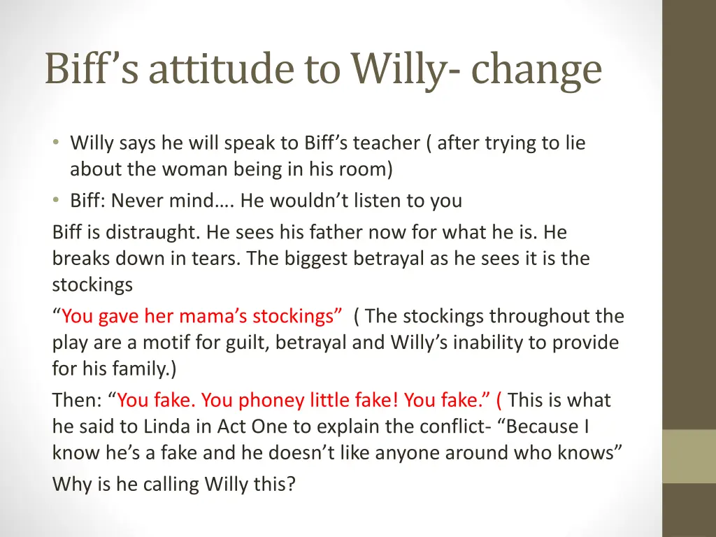 biff s attitude to willy change