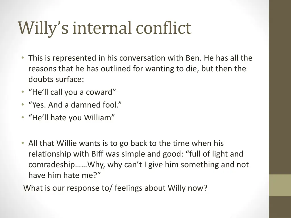 willy s internal conflict