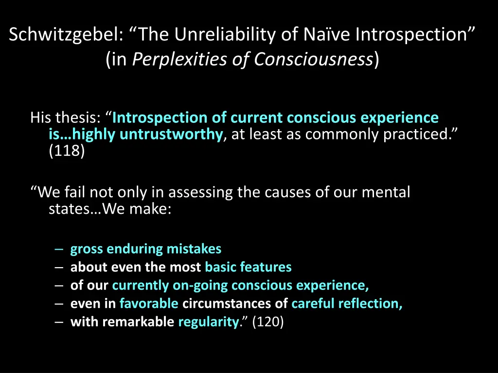 schwitzgebel the unreliability