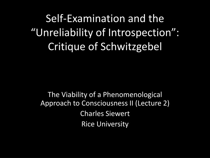 self examination and the unreliability