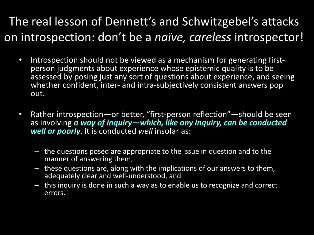 the real lesson of dennett s and schwitzgebel