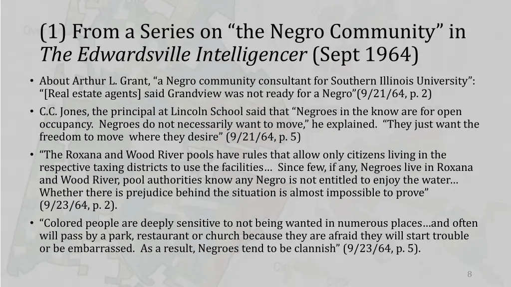 1 from a series on the negro community