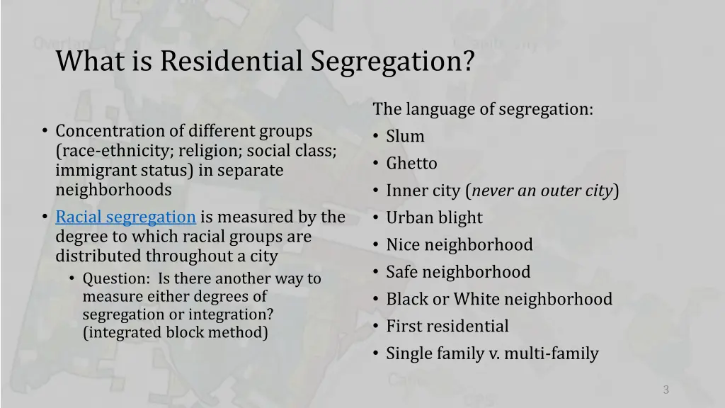 what is residential segregation