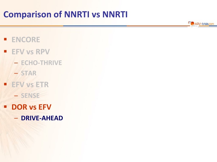 comparison of nnrti vs nnrti