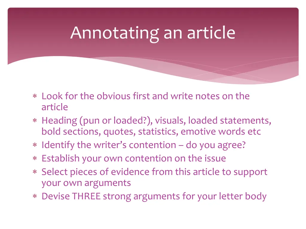 annotating an article