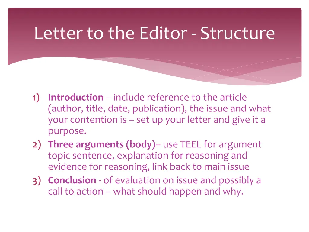 letter to the editor structure