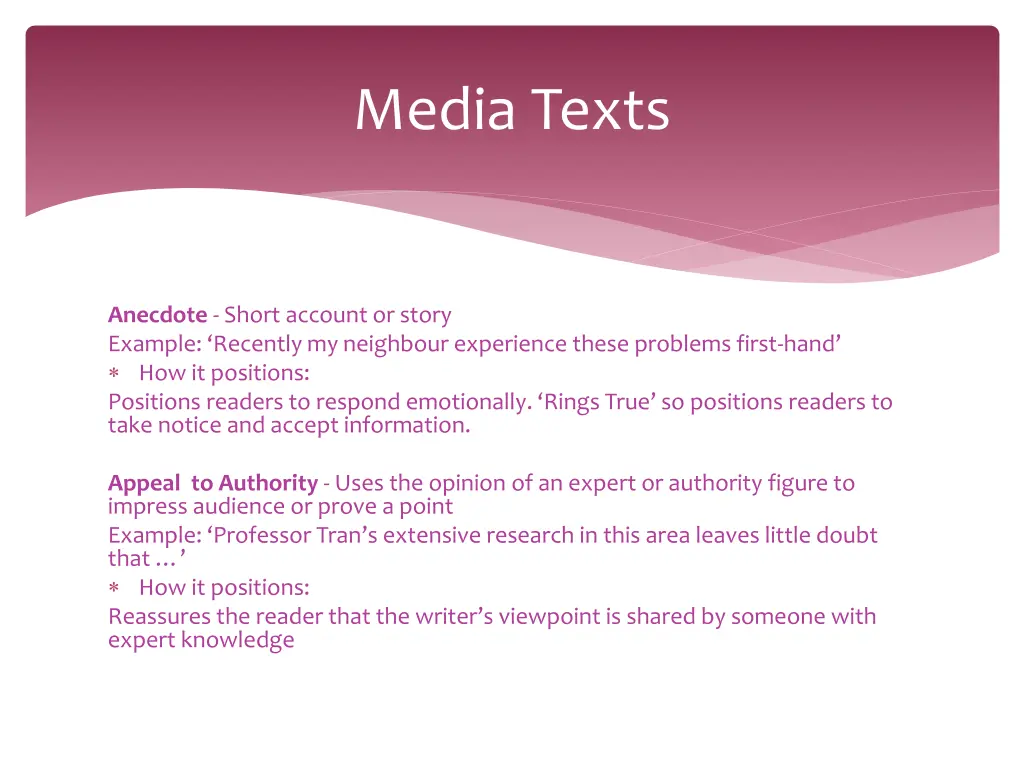 media texts 1