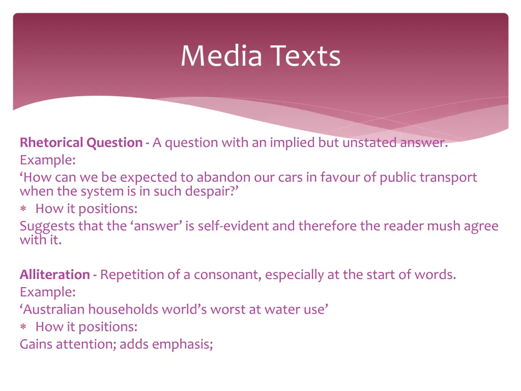 media texts 13