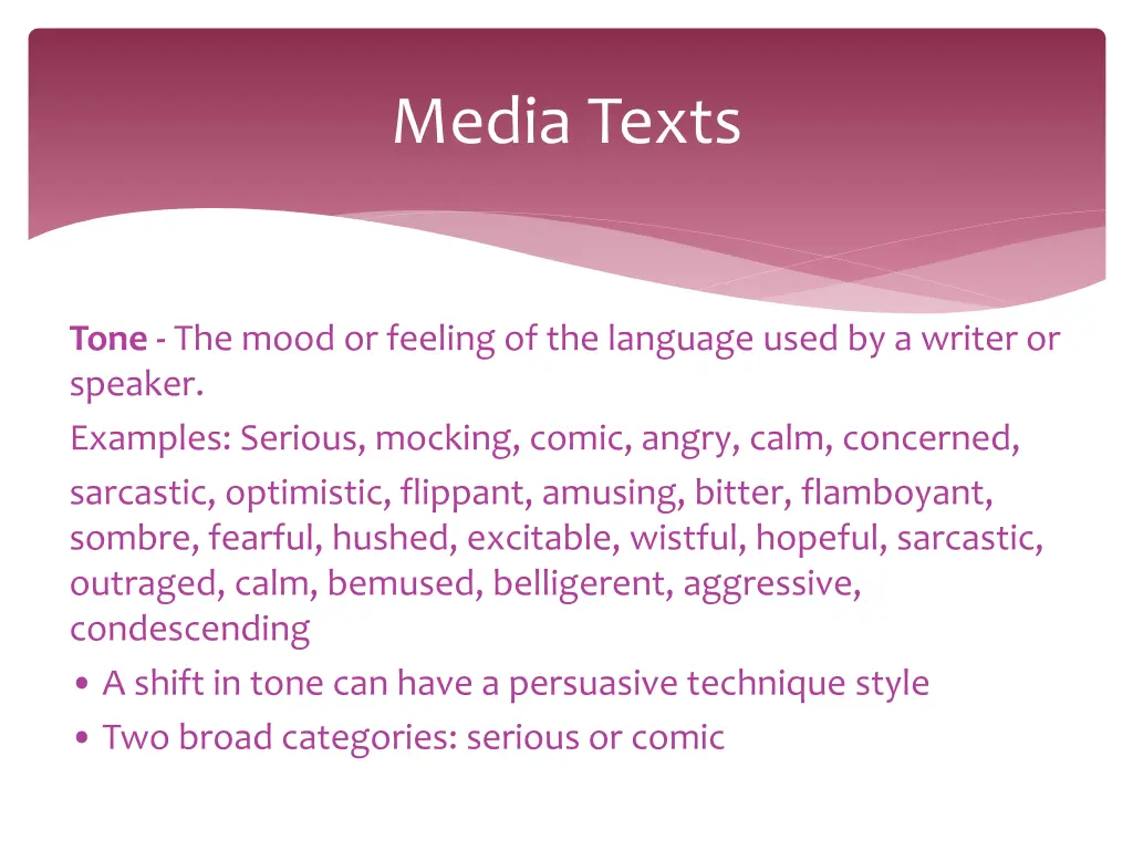 media texts 14