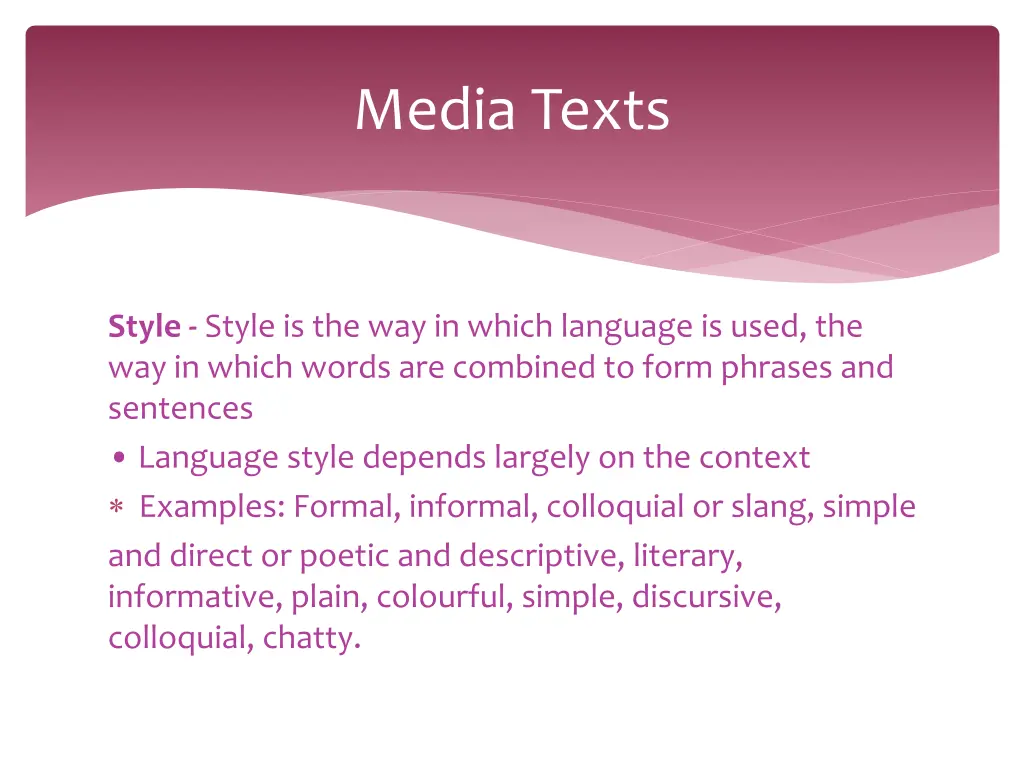 media texts 15