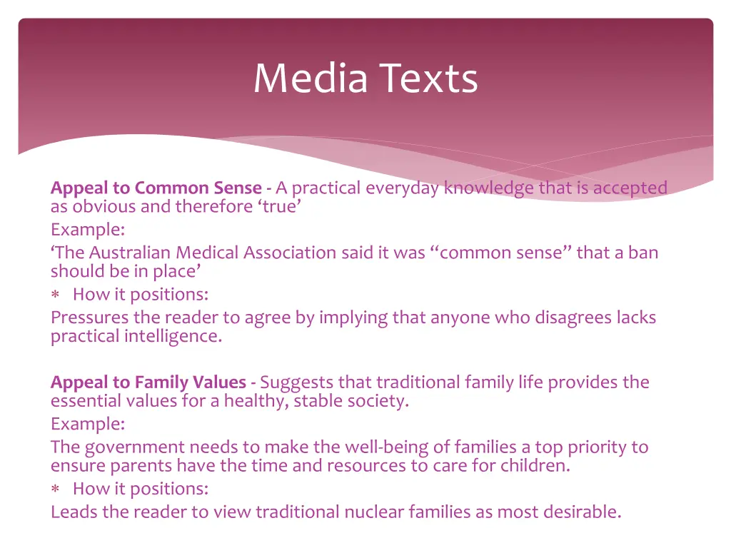 media texts 2