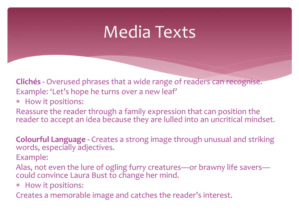 media texts 6