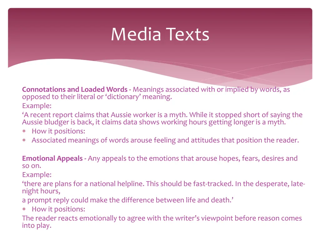 media texts 7