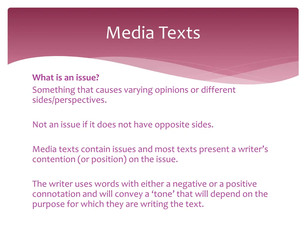 media texts