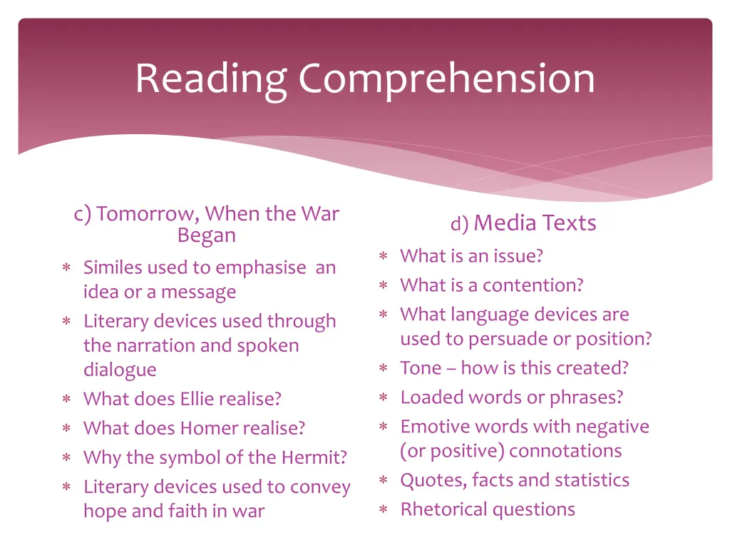 reading comprehension 1