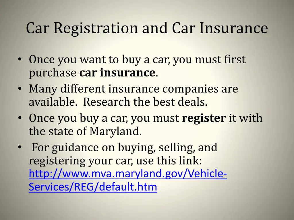 car registration and car insurance