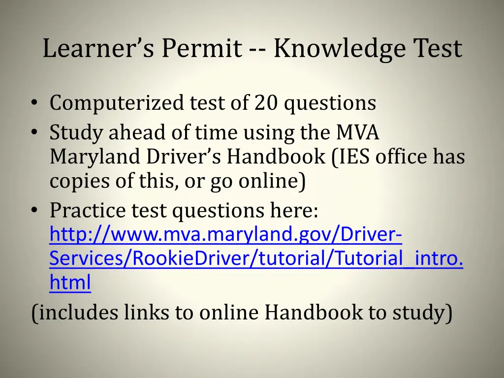 learner s permit knowledge test