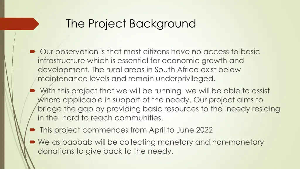 the project background