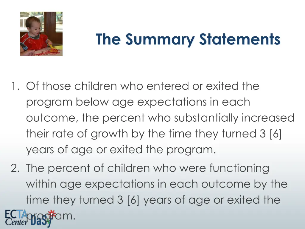 the summary statements