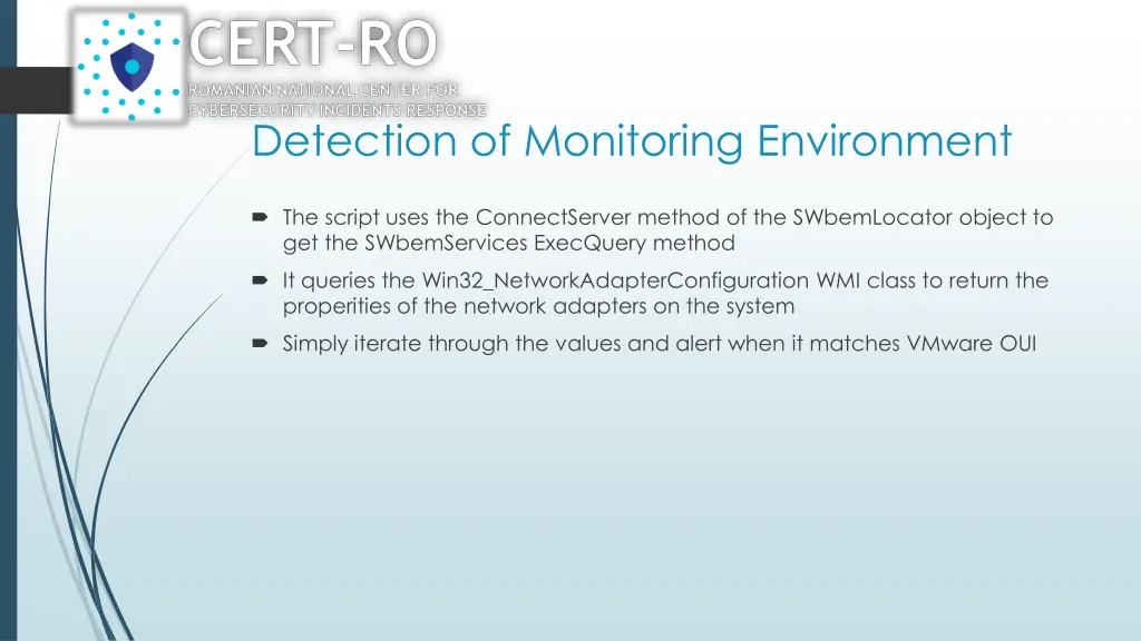 detection of monitoring environment 2