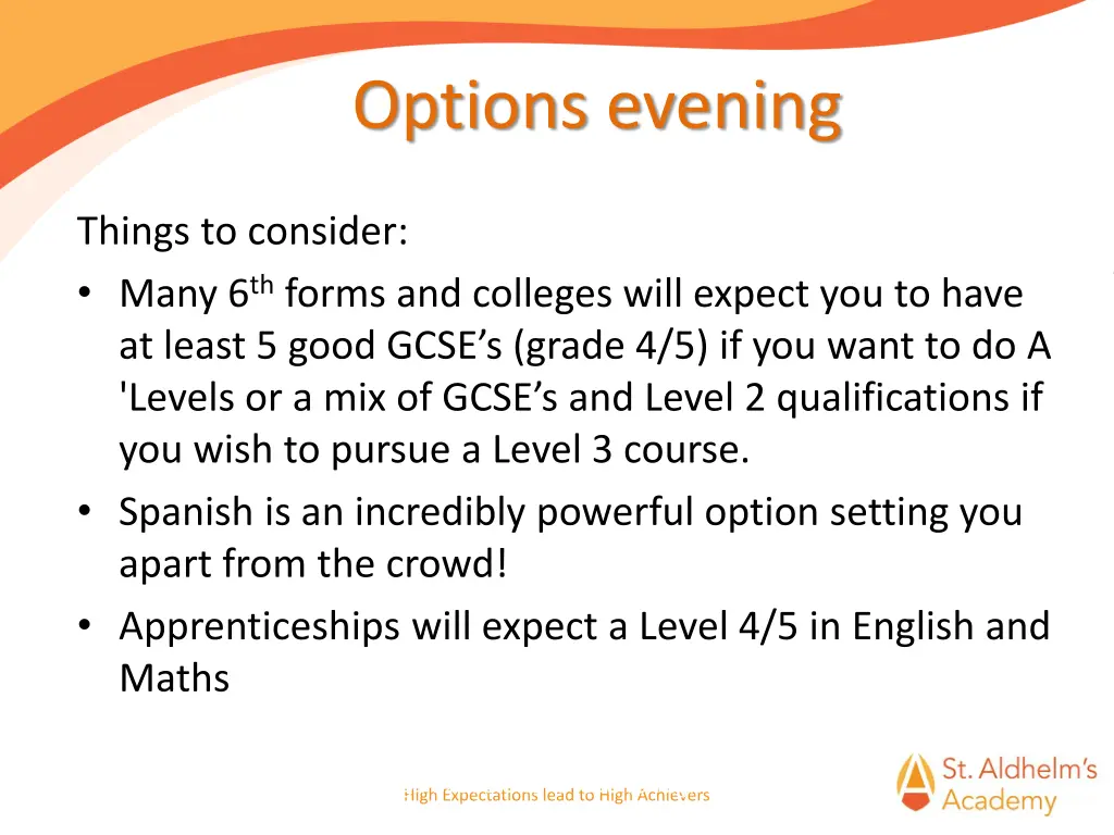 options evening 2