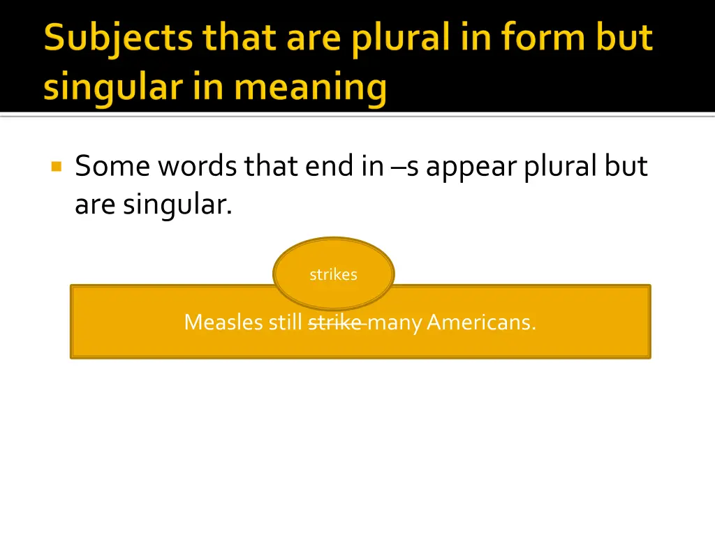 some words that end in s appear plural