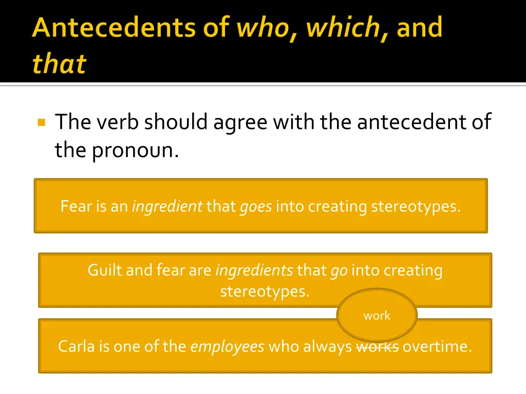 the verb should agree with the antecedent