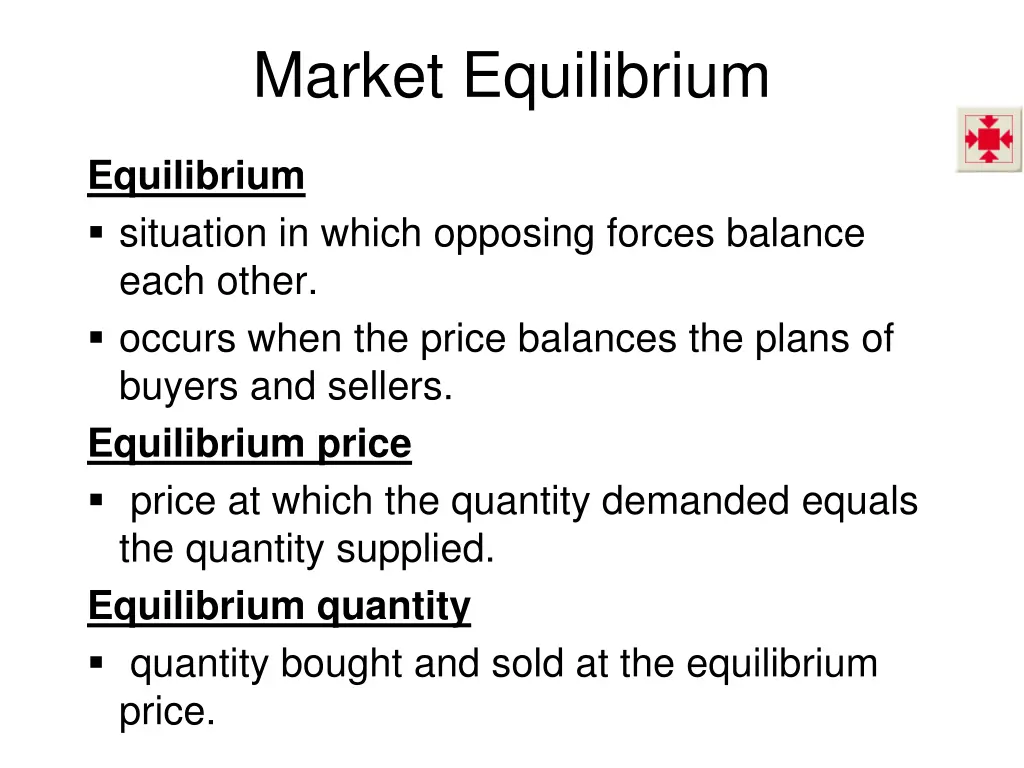 market equilibrium