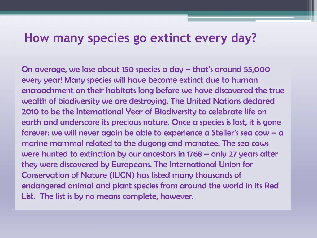 how many species go extinct every day