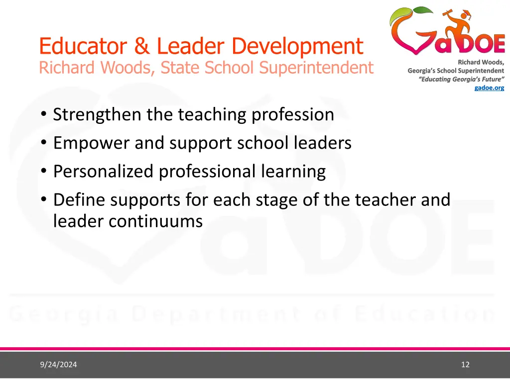 educator leader development richard woods state