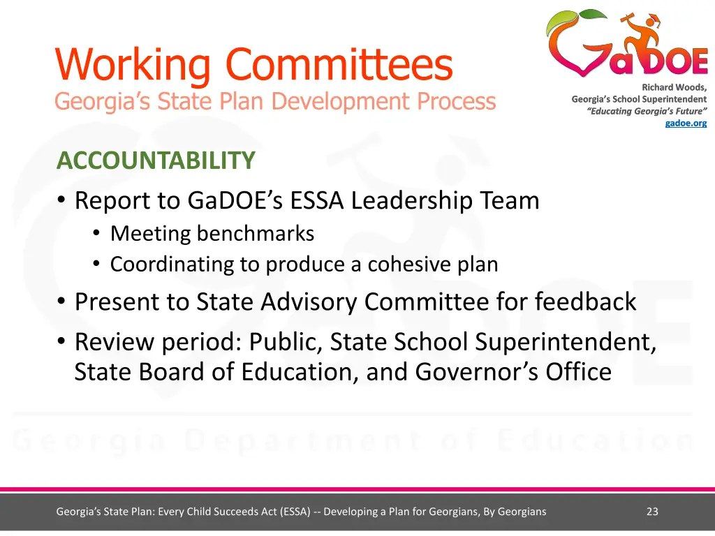 working committees g eorgia s state plan 2