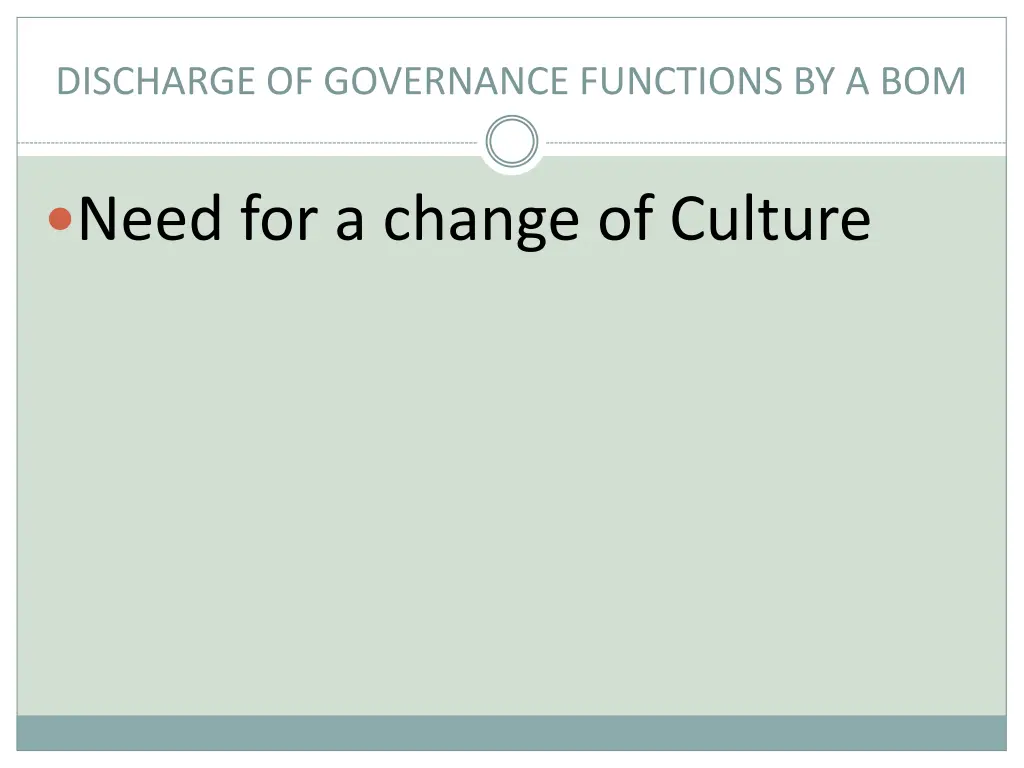 discharge of governance functions by a bom