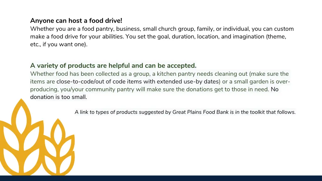 anyone can host a food drive whether