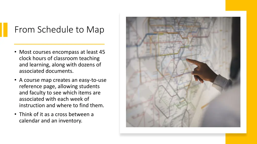 from schedule to map