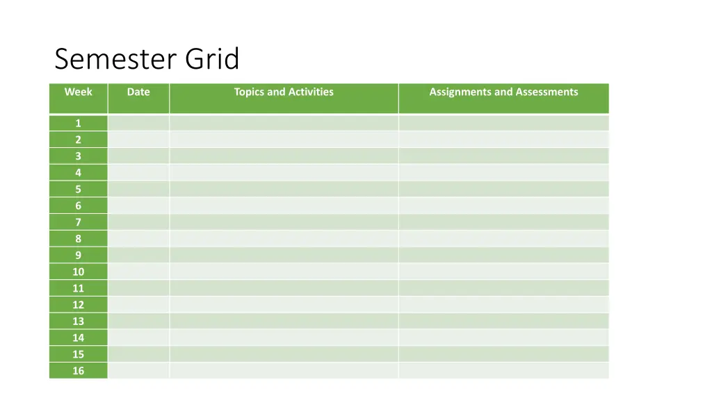 semester grid