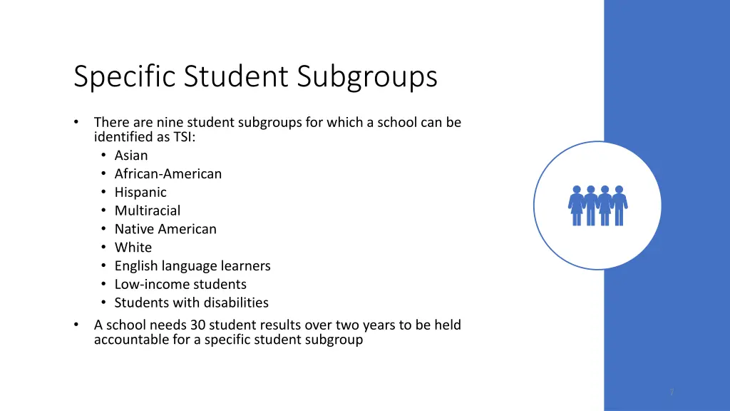 specific student subgroups