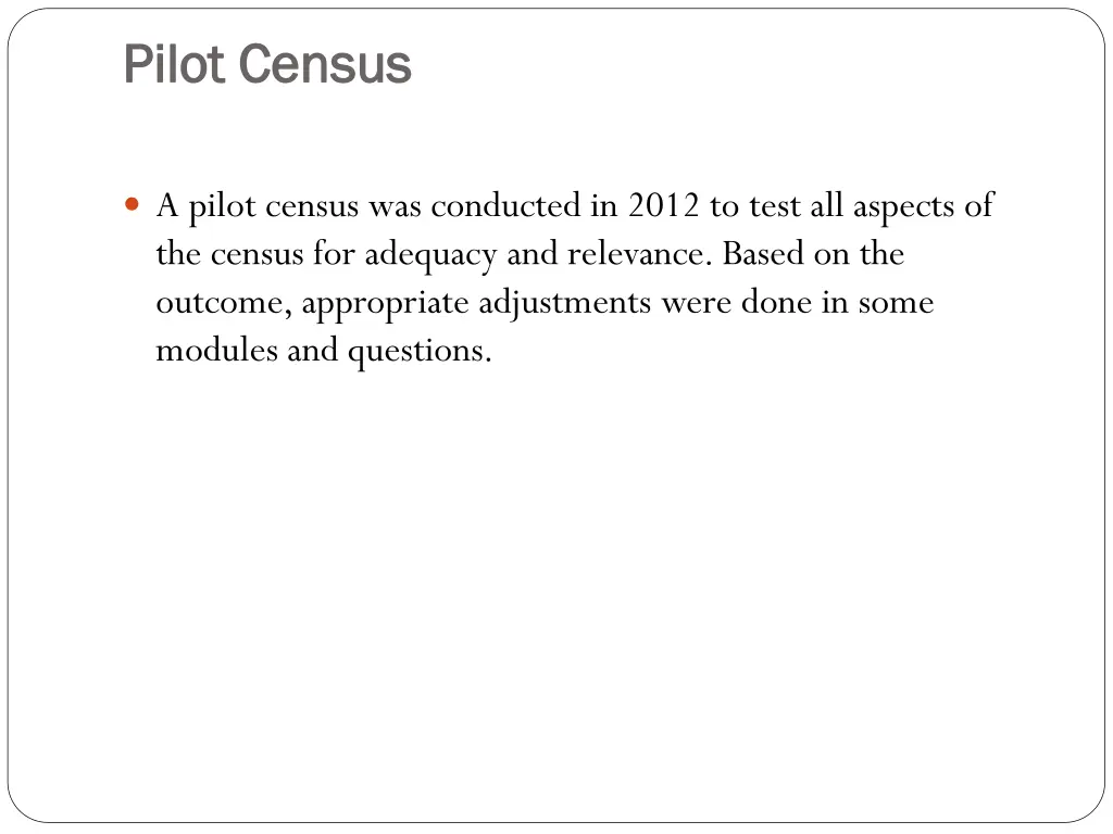 pilot census pilot census