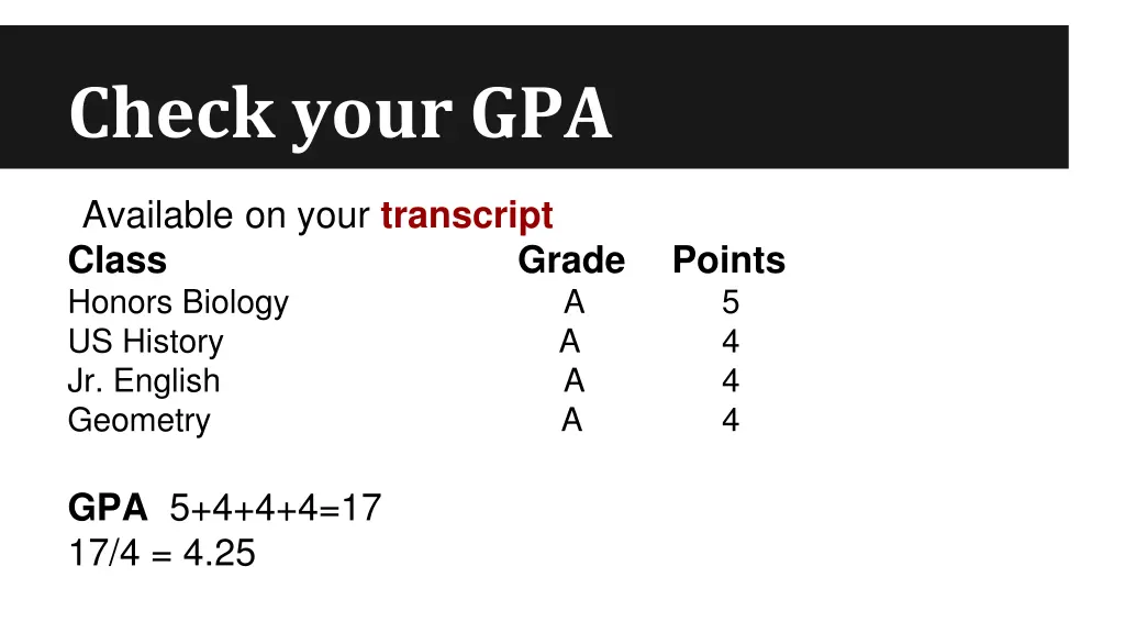 check your gpa