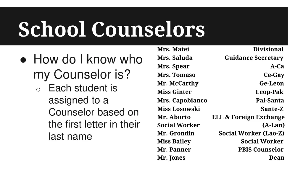 school counselors