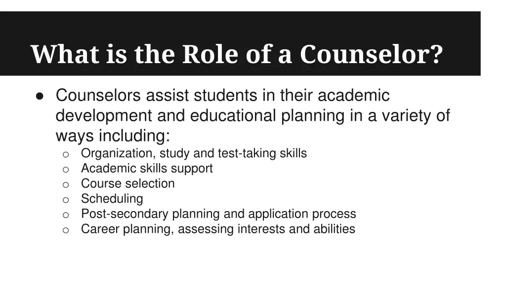 what is the role of a counselor