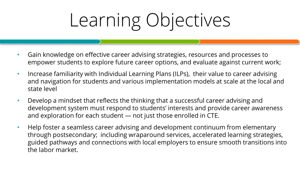 learning objectives