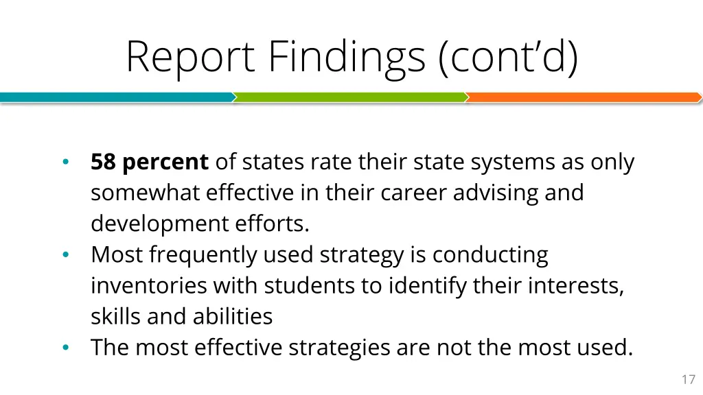 report findings cont d