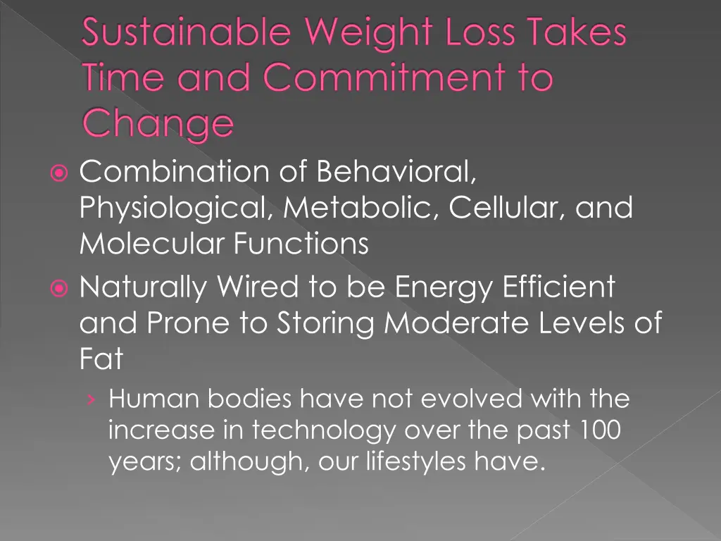 sustainable weight loss takes time and commitment