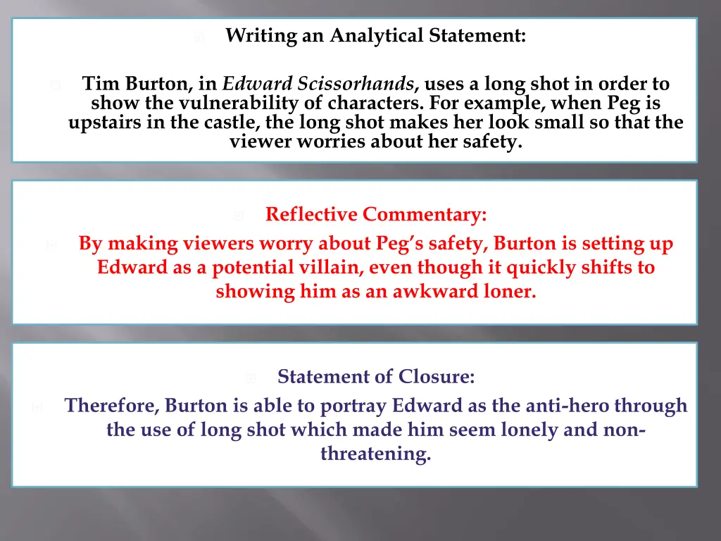 writing an analytical statement