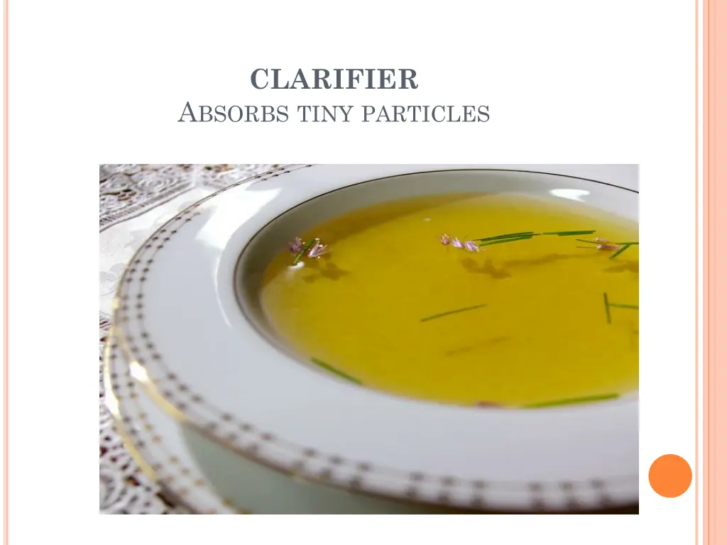 clarifier a bsorbs tiny particles