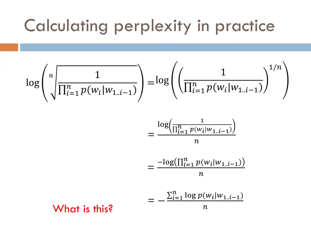 calculating perplexity in practice